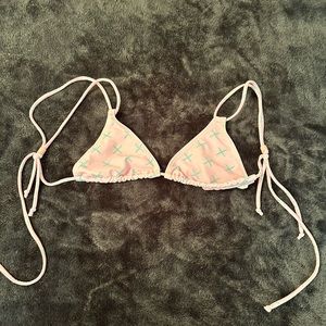 Boutine LA Pink Logo Print Double String Bikini Top